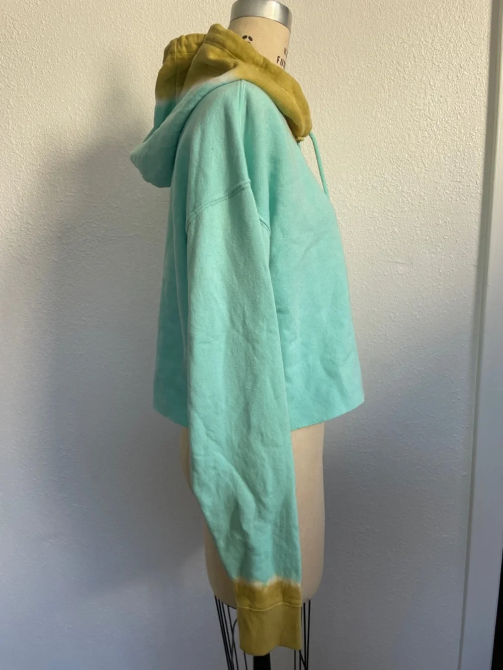 Aqua/ green Tie-Dye Cropped Hoodie by Wild Fable - Picture 4 of 6
